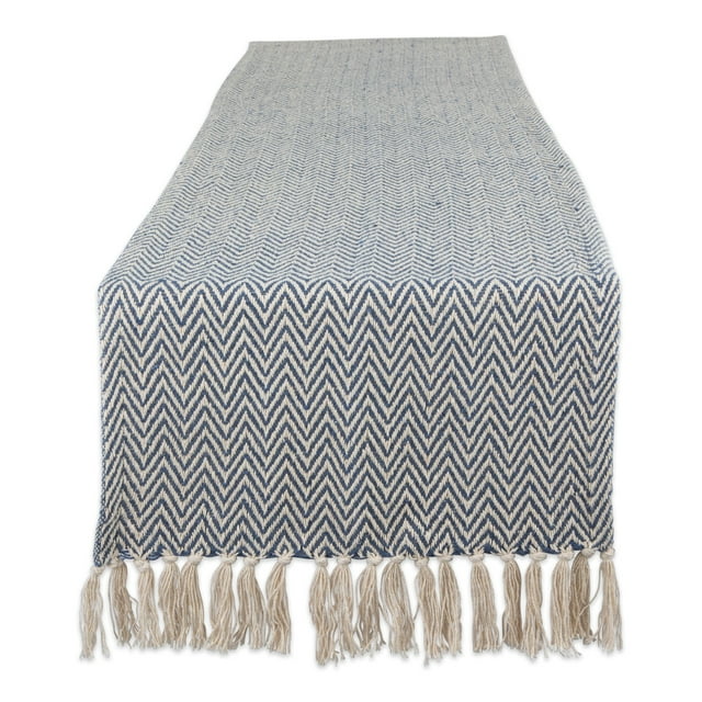 Design Imports CAMZ13858 Chemin de Table Chevron Bleu Français 15x108