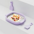 thumbnail image 5 of Rolled Ice Cream Maker Kit With Dual Handles Instant Freeze Tray DIY Gelato Sorbet Yogurt Icecream Pan For Kids Family Fun Dessert Making 2 Scrapers Stainless Plate White/Purple, 5 of 9