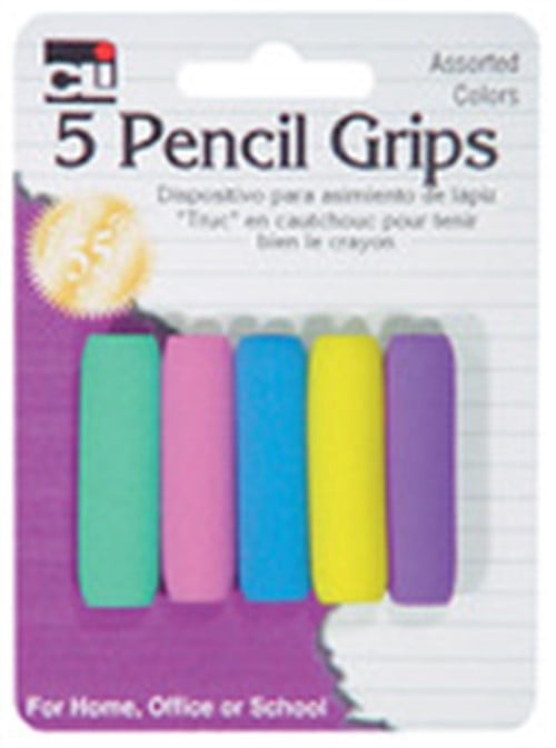 Charles Leonard Inc. 80805 Soft Cushion Foam Grips Assorted Colors 5 Count