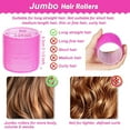 thumbnail image 2 of Jumbo Hair Curlers Rollers, 12Pcs 60mm Jumbo Hair Roller Curlers Self Grip Holding Rollers with 12Pcs Hair Clips for Long Straight Thick Hair (Rose Red), 2 of 7