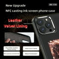 thumbnail image 4 of Smart Ink Screen Phone Case for iPhone 15 Pro Max NFC Smart Mobile Phone Cover Long-Lasting Imaging Display DIY Photo, Slim Microfiber PU Leather Velvet Lining Anti-Scratch Protective Case, Gray, 4 of 6