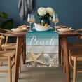 thumbnail image 2 of Starfish Table Runner - 70 Inch Long, Kitchen Dining Table Runner Dresser Scarves, Coastal Coral Ocean Turquoise Brown Wooden Farmhouse Decor for Coffee Tables Wedding Party Banquet, 2 of 8