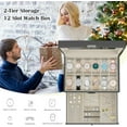 thumbnail image 3 of Bibana 12 Slot PU Leather Lockable Watch Storage Boxes, Men & Women Jewelry Display Drawer Case, 2-tier Organizer Watch Showcase with Glass Lid(Grey), 3 of 7