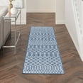 thumbnail image 6 of Nourison Positano Moroccan Trellis Flatweave Outdoor Rug Navy Blue 2' x 6', 6 of 11