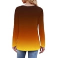 thumbnail image 3 of Womens Ribbed T-Shirt, Long Sleeve Shirts for Women Fall Casual Loose Fit Ombre Tie Dye Crewneck Tees Shirt Tops, 3 of 6