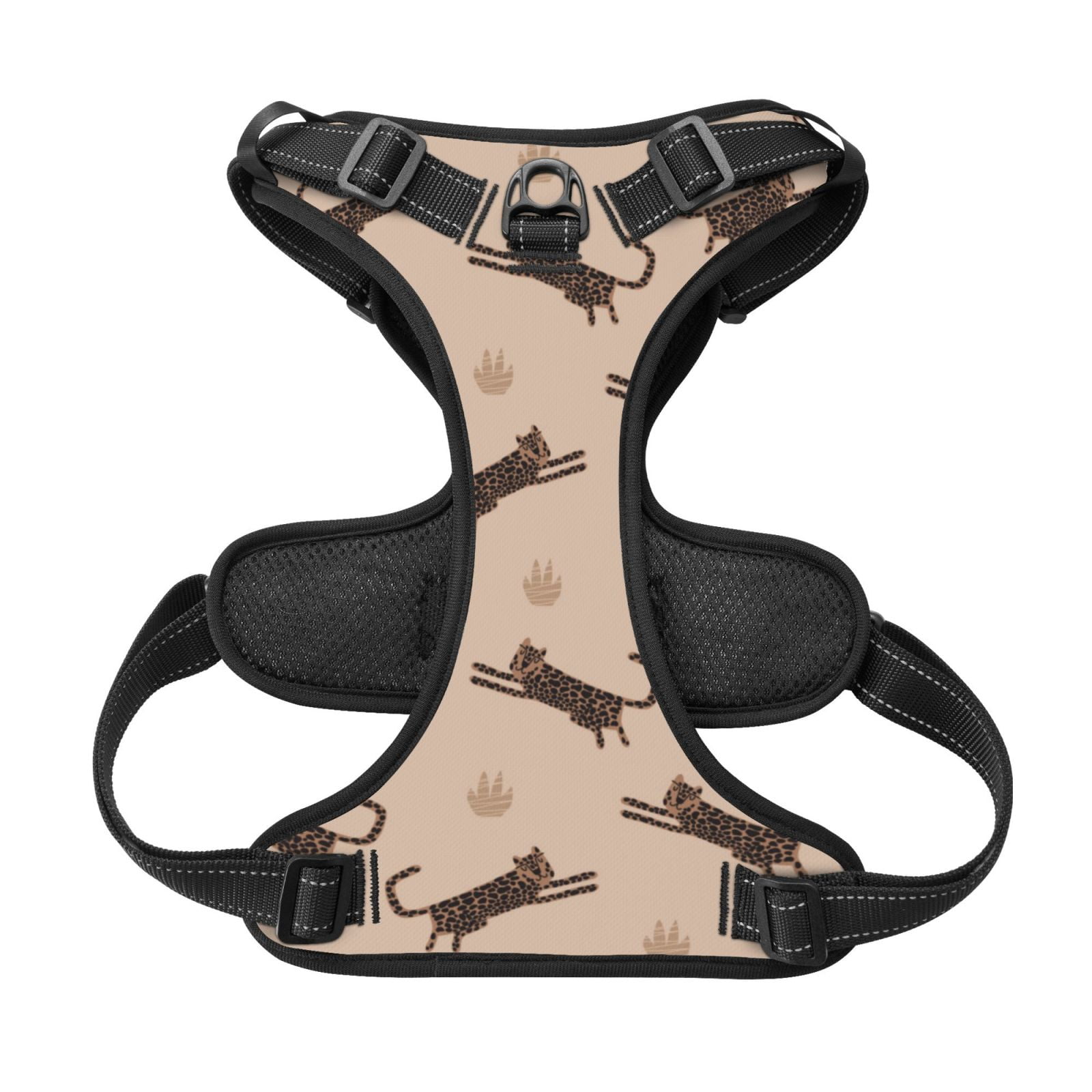 Kdxio Leopard Print Print No Pull Dog Harness Adjustable Reflective Oxford Easy Control Medium Large Dog Harness for Training and Everyday-Small