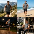 thumbnail image 4 of Havenx Men's Workout Hooded Tank Tops Sleeveless Drawstring Hoodie with Pockets Solid Color T-Shirts Sports Training Bodybuilding Athletic Muscle Gym Streetwear,Gray S, 4 of 5