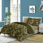 Dream Factory Geo Camo Twin 5 Piece Comforter Set, Bed-in-a-Bag, Cotton/Polyester, Camouflage, Multi, Unisex, Child