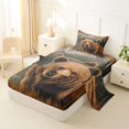 thumbnail image 2 of Castle Fairy Vintage Rustic Bear Twin Sheets 3pcs,Retro Woodland Wildlife Bedding,Natural Brown,1 Fitted Sheet, 1 Flat Sheet and 1 Pillowcase, 2 of 6