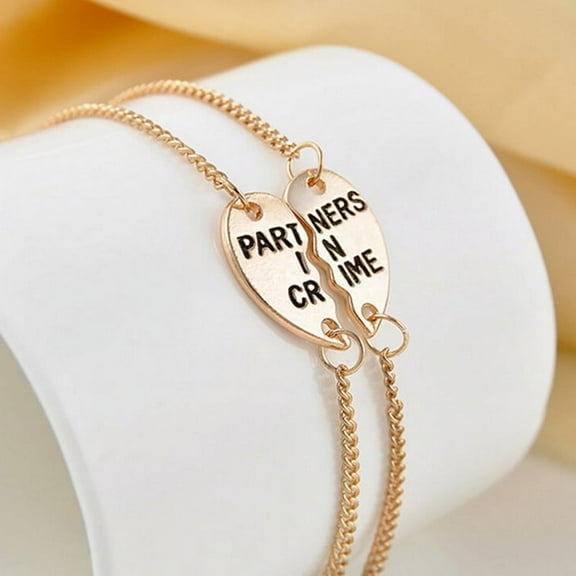 Racing Butterfly 2 Pcs Best Friends Forever Split Heart Pendant Bracelet Set for Friendship Gift