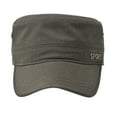 thumbnail image 3 of Prolriy Military Hat Cadet Hats for Men, Mens Fashion Casual Stereoscopic Embroidery Cotton Flat Top Sunshade Washing Hat Hiking Hat Hat Army Hat Army Green, 3 of 6