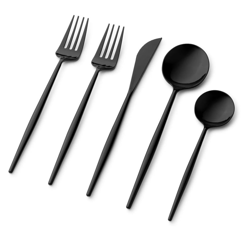 Noble Collection Two Tone Black / Gold Plastic Wedding Cutlery 40pcs.