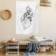 thumbnail image 2 of Farm Animal Tapestry, Artistic Sketch of Simplistic Drawn Rooster Head Portrait Print, Wall Hanging for Bedroom Living Room Dorm Decor, 60"W X 80"L, Charcoal Grey and White, by Ambesonne, 2 of 5