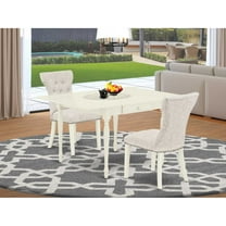 East West Furniture Dining Room Set Linen White, MZGA3-LWH-35