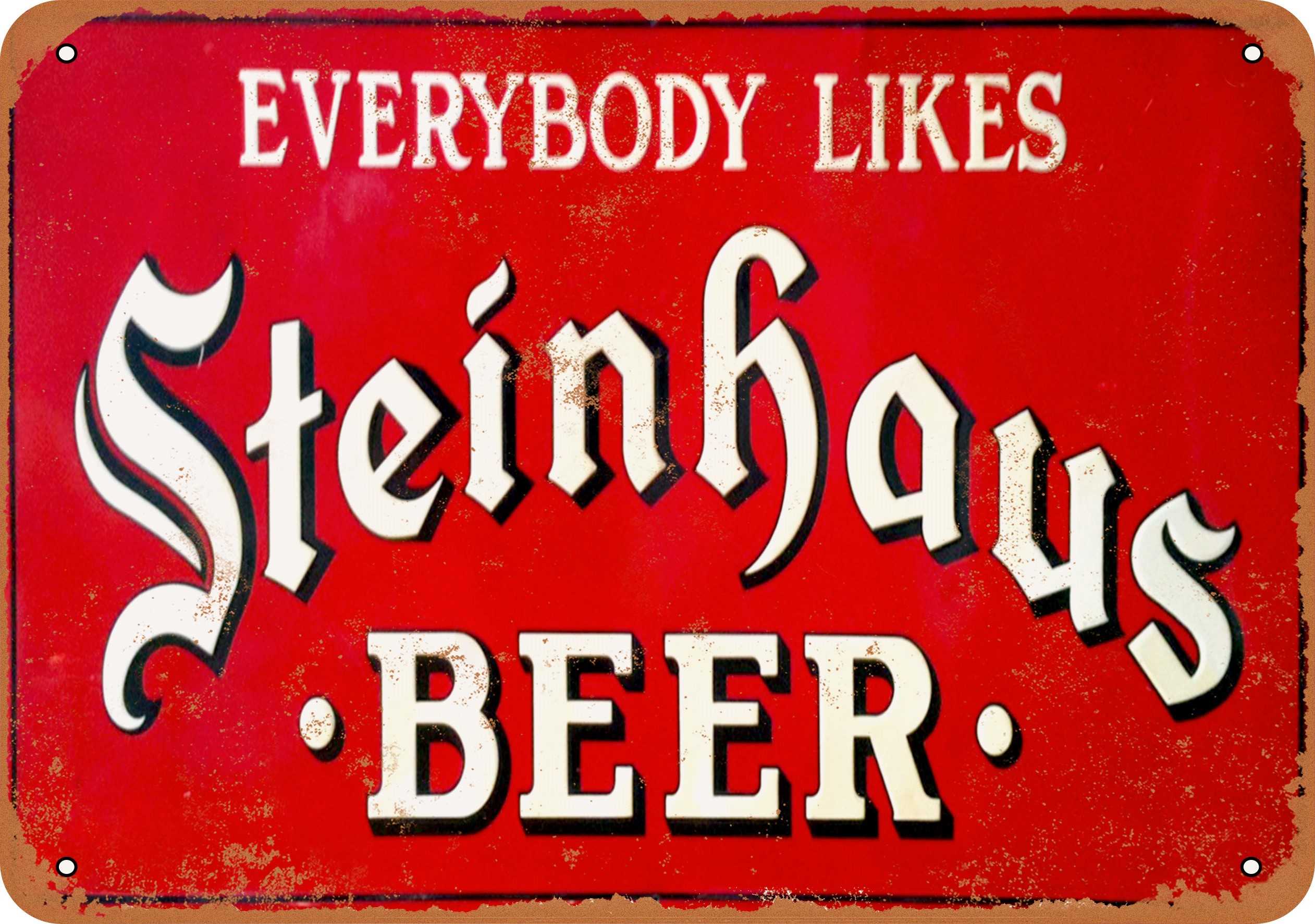10 x 14 METAL SIGN Steinhaus Beer Vintage Rusty Look