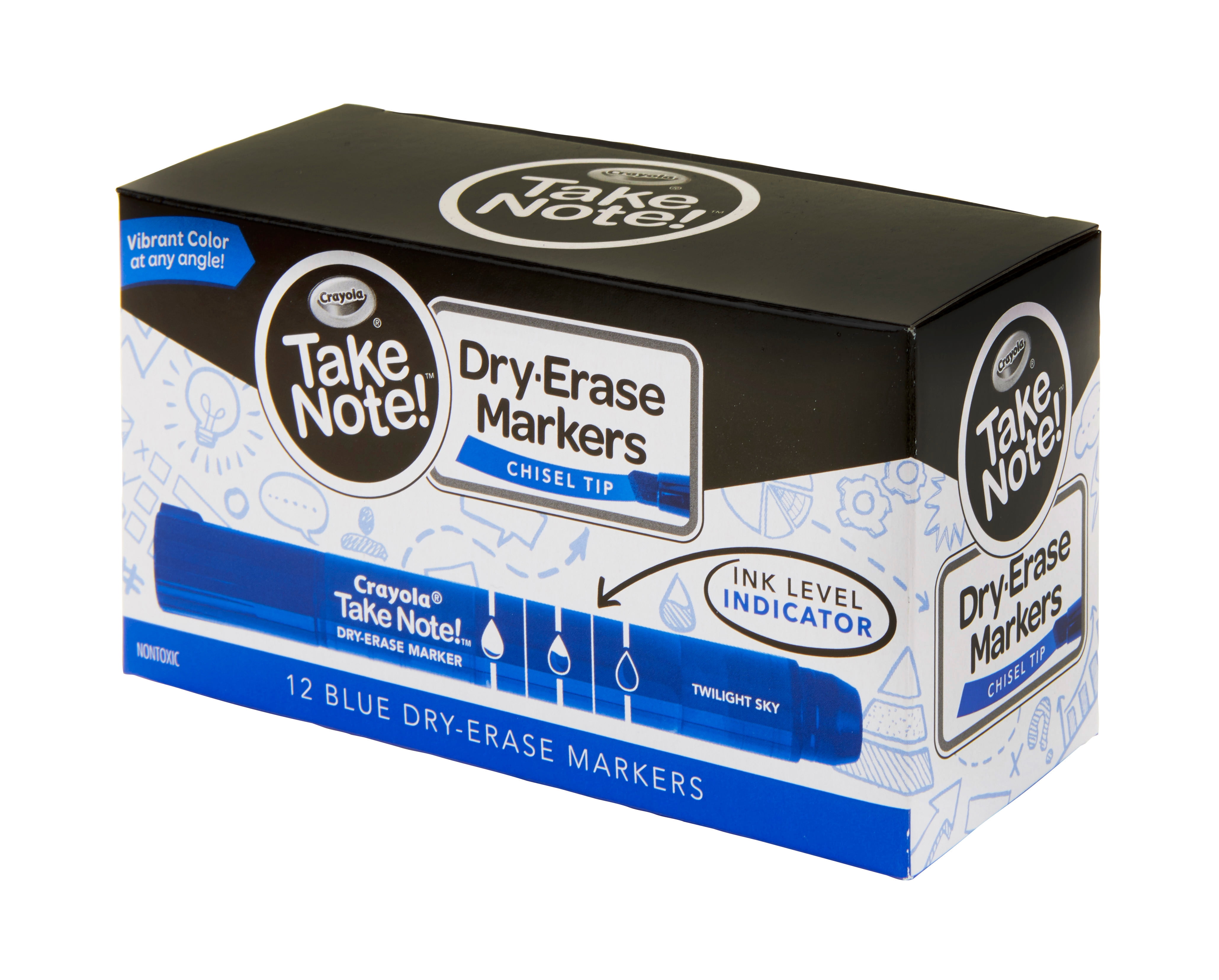 CR466318 Crayola Take NoteDry Erase Markers - Black - Pack of 12