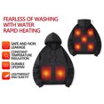 thumbnail image 5 of Heated Sweatshirt Unisex USB Heated Hoodie with 3/7 Heating Levels Men Women Heated Jacket USB Rechargeable Heated Body Warmer Thermal Tops Heated Clothing for Running Hiking, 5 of 7