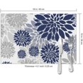 thumbnail image 3 of Set de 6 Sets de Table à Fleurs Gris Bleu Marine pour Table à Manger Set de Table en Vinyle Tissé Antidérapant Résistant à la Chaleur, 3 of 6