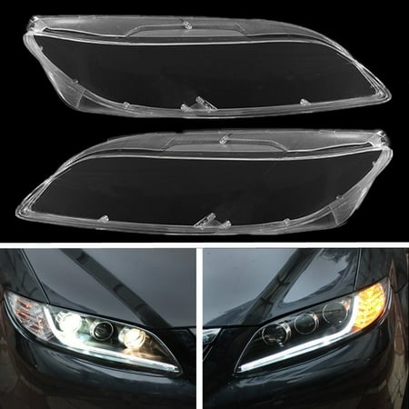 Replacement Headlight Cover Jeobest Headlight Headlamp Assembly Replacement - Left & Right Headlight Lens Lamp Cover For Mazda 6 2003-2008 4 5-Door (confirm this part fits your vehicle before ordering) ()