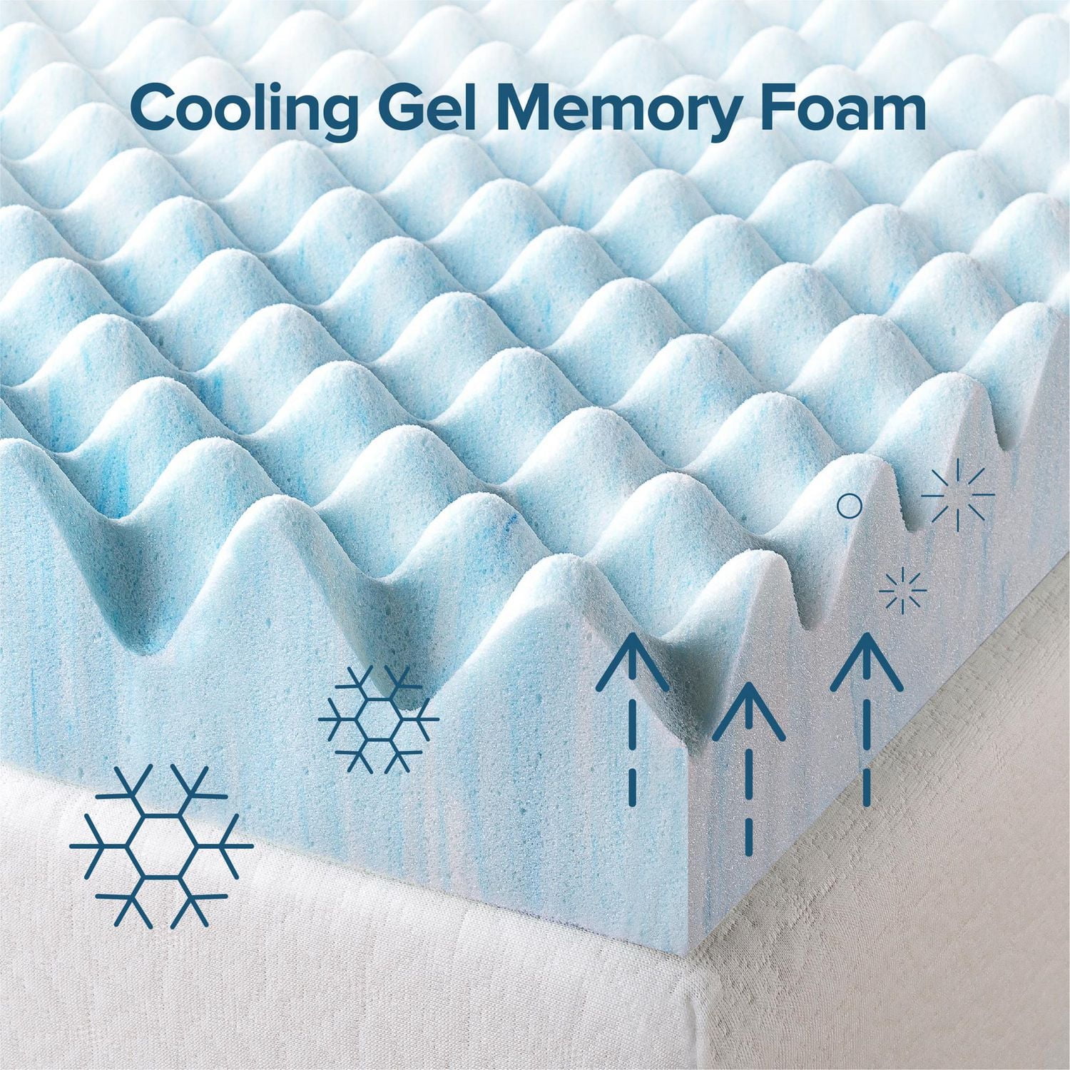 Zinus Spa Sensations 3 inch Swirl Cooling Gel Memory Foam Air Flow Mattress Topper