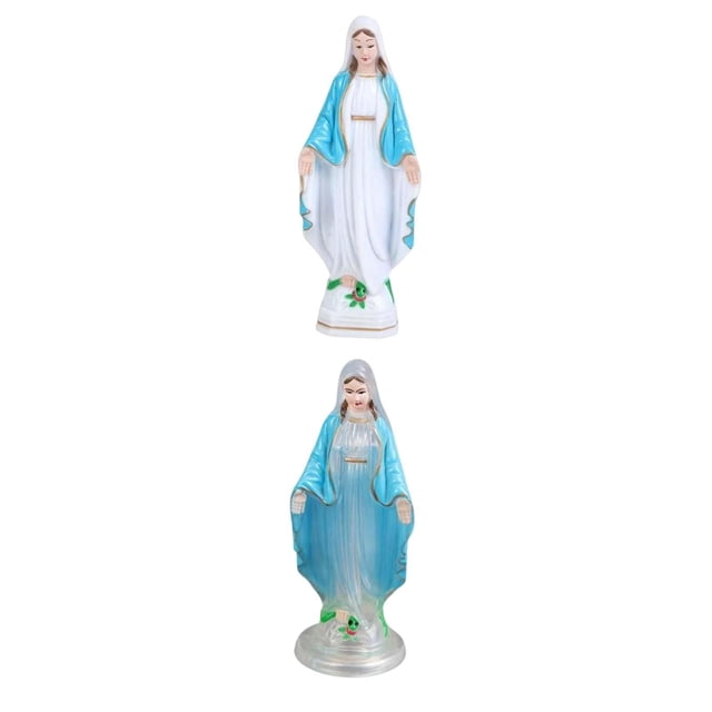 Figura de la Santísima Virgen María Personaje Escultura Estatua Decoración 15cm Bendita Abrigo azul de 15 cm