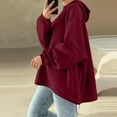 thumbnail image 5 of UAMVSH Womens Oversized Hoodies Loose Drop Shoulder Hooded Sweatshirt Casual Adjustable Hem Pullover Tops Fall Winter Outfits, 5 of 5