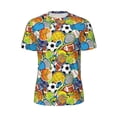 thumbnail image 5 of Wukai Various Balls Print Men's Short-Sleeved Mesh T-Shirt,Quick-Dry Short Sleeve Workout T-Shirt-5X-Large, 5 of 8