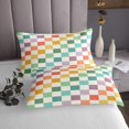 thumbnail image 3 of Erosebridal Plaid Buffalo Coverlet Set Queen, Rainbow Checkered Bedding Set, Rectangle Room Decor, 3 of 5