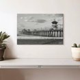 thumbnail image 2 of Elephant Stock Pier At Huntington Beach Wall Art - Horizontal Canvas Wall Art - Living Room Wall Decor - Places Canvas - Gray And Black Decor - 12" x 8", 2 of 8