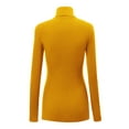 thumbnail image 2 of Made by Johnny Women's Long Sleeve Rib Turtleneck Top Pullover Sweater L MUSTARD, 2 of 6