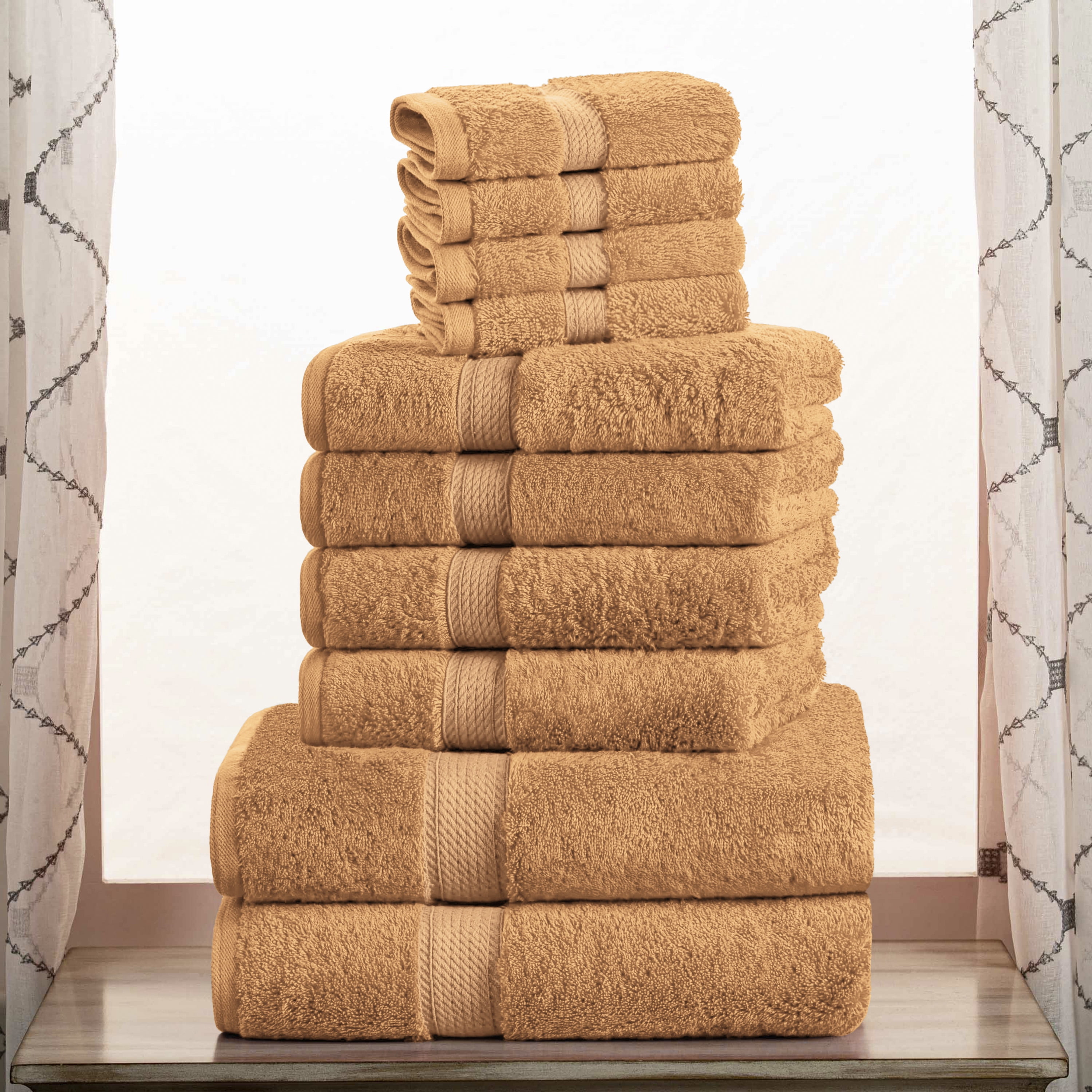 BNM Egyptian Cotton Heavyweight 10 Piece Bath Towel Set