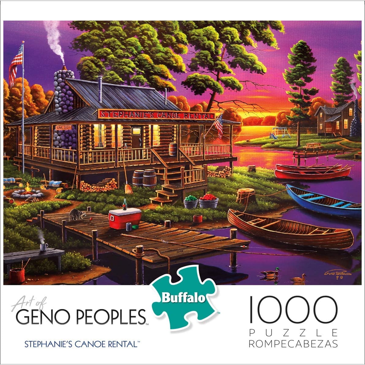 Buffalo Games Geno Peoples Stephanie's Canoe Rental 1000 Pieces Jigsaw