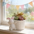 thumbnail image 6 of Kuroiy Ceramic Flower Pot Mini Planter | Classic White Desktop Succulent Holder | Small Size 5 Inch Decorative Indoor Plant Container | Sturdy Lightweight Design for Home Office Decor, 6 of 6