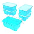 thumbnail image 1 of Storex Petite Boîte de Rangement avec Couvercle, Teinture Turquoise, Lot de 5, 1 of 1
