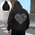 thumbnail image 1 of MHFRRA Sudadera con Capucha Estampada de Color Sólido para Hombre y Mujer, Abrigo Cálido y Cómodo de Invierno Negro, 1 of 7