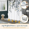 thumbnail image 5 of ComfiTime Shower Curtain with Hooks – Heavy-Duty Mold/Mildew-Resistant, Weighted-Hem Fabric Bathroom Curtain, Water-Repellent, Machine-Washable, Fade-Resistant, Hanging Vines Design, Green, 72 x 72, 5 of 10