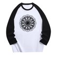 thumbnail image 1 of TSADFHJI T-Shirt pour Femmes Col en V Manches Raglan Imprimé m Blanc, 1 of 3