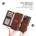thumbnail image 5 of Samsung Galaxy S20 FE 5G Wallet Case, Dteck 2 in 1 Magnetic Detachable Wallet Purse [Crossbody Chain] Durable PU Leather Zipper Handbag Folio Flip Card Slot Protection Back Cover, Brown, 5 of 10
