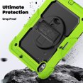 thumbnail image 3 of Case for iPad Air 11 Inch M3 2025/M2 2024 (7th/6th Gen) with Screen Protector, 360 Degree Rotating Kickstand Hand Strap Heavy Duty Shockproof Cover with Shoulder Strap, Lime, 3 of 7