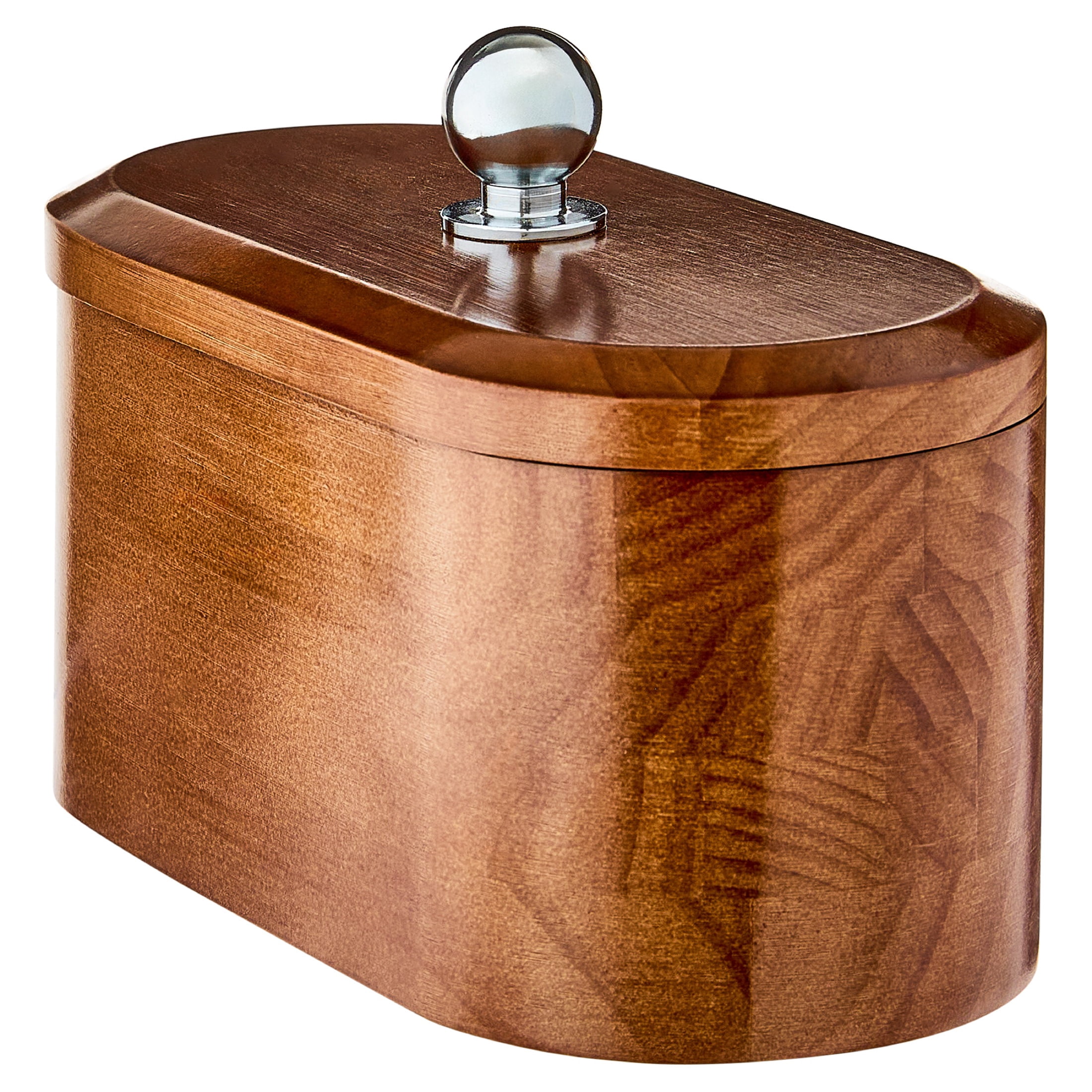 Mainstays Wooden Decorative Tabletop Capsule Box with Chrome Handles