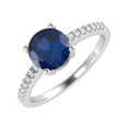 thumbnail image 2 of Sterling Silver with Blue Sapphire and White Topaz Engagement Ring, 2 of 3