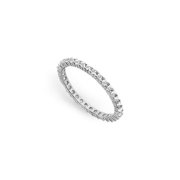 Fine Jewelry Vault UB14WR050CZ253 CZ Eternity Bands in 14K White Gold, 0.50 CT TGW - First Anniversary Band & Wedding Band, 39 Stones