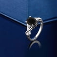 thumbnail image 4 of Gem Stone King 2.05 Cttw Black Onyx and White Topaz Engagement Ring for Women | 925 Sterling Silver | Oval 9X7MM | Gemstone Birthstone (Size 6), 4 of 4