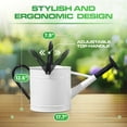 thumbnail image 2 of Plexon 1 Gallon Watering Can Metal, White Garden Metal Watering Can Outdoor, Indoor Metal Watering Can, Large Gardening Watering Pot, Black Galvanized Steel Handles and Removable Spray Spout, 2 of 7