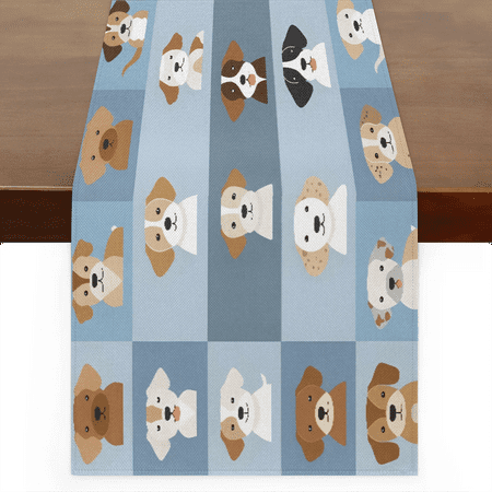 

Qzaxky Table Runner Boho Table Runner Dog And Puppy Set Bohemian Boho Outdoor Table Runner Decoration for Indoor Outdoor Home Dinner Party Wedding Decor 13 x 108 Inch