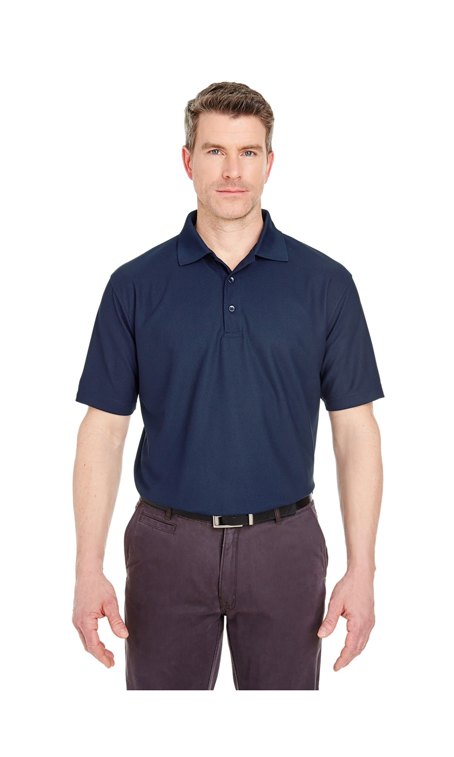 UltraClub Men's Cool & Dry Pebble-Knit Polo Shirt, Style 8240 - Walmart.com