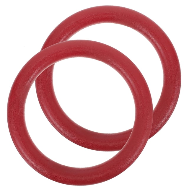 UPOUART 2Pcs Gymnastics Rings for Pull Up and in Red with Anti-Slip Surface and Round Shape