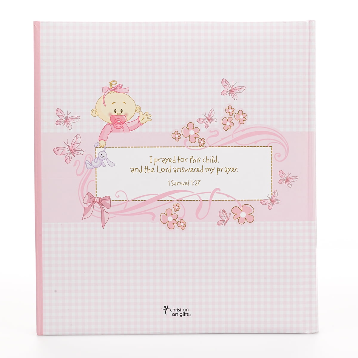 Christian Art Gifts Girl Baby Book of Memories Pink Keepsake Photo Album, Our Baby Girl Memory Book with Bible Verses, The First Year