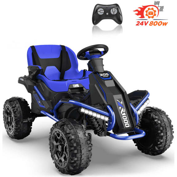 East doll 24V Big Kids Ride on Toys, Electric Power Ride on Car for Kids Age 3-8Y, 4 Wheeler, 4WD 800W Motors ATV for Kids, 5MPH, Parent Remote, Music, Blue