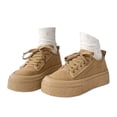 thumbnail image 5 of AUDeals Women's Canvas Shoes, Low Top Lace Up Platform Sneakers with Lightweight Comfort, Casual Walking Tennis Style, 5 of 8